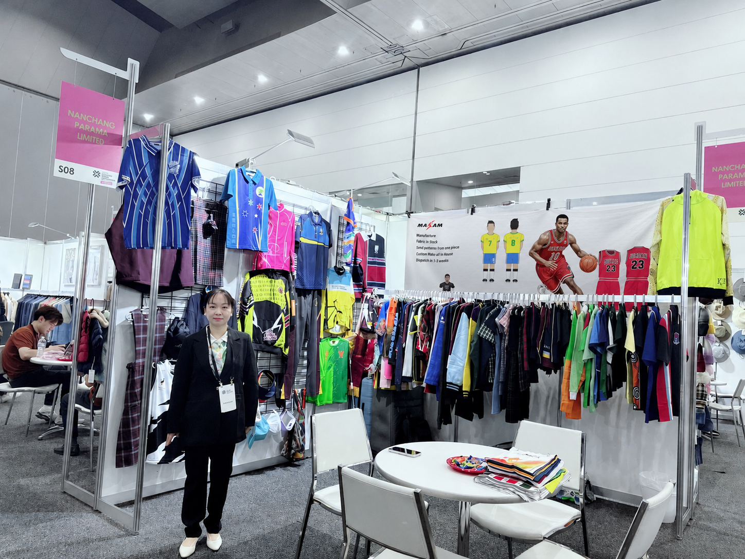 MAXAM exhibition apparel samples and trade show display